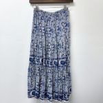 Anthro BeachGold Riley Floral Midi Skirt Blue Size S Photo 6