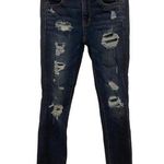 American Eagle Super Stretch Distressed Dark Wash Skinny Jeans Size 2 Photo 0