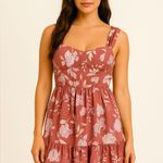 Band of the Free Floral Sundress Mauve Pink Fit & Flare Size S Red Photo 0