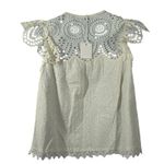 Jennifer & Grace Antique White Eyelet Boho Flutter Sleeve Blouse Small NWT Photo 6