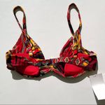 Sunsets Terra Cotta Tribal Print Bikini Top NWT Small Underwire Removable Pads Red Photo 2