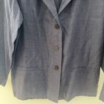 Eileen Fisher Washed Denim Notch Collar Jacket Blazer Washed Linen Size L | $348 Photo 3