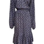 Universal Threads 4/$25 Universal Thread Navy Blue Floral Ruffle Maxi Dress Sz XS Photo 1