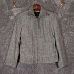 Sandro  Vintage Structured Full Zip Wool Blazer Jacket Herringbone Size 10 Photo 1