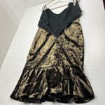 Black Halo  Garland Gun Metal Velvet V-neck Flounce Hem Midi Dress Womens Size 12 Photo 10