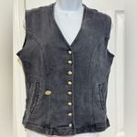 Harley Davidson  Vintage Women Black Denim Vest size S Photo 1