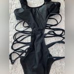 Black Cutout Strappy Bikini Photo 2