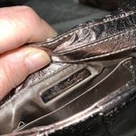 Kate Landry Shiny Platinum Pleated Clutch Chain Crossbody or Shoulder 10X6 Photo 6