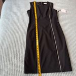 Calvin Klein NWT Black Sheath Dress Womens 4 Office Work Cocktail Zipper Accents Photo 9
