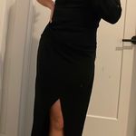 Black Long Dress One Sleeve Photo 2