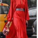 Self Portrait Self-Portrait Asymmetric Cutout Satin Peplum Midi Dress Photo 4