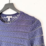 Chelsea28  Navy Lace Knit Sheer Pullover Sweater Women’s Small Photo 4