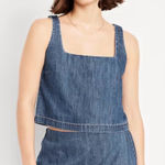 Old Navy  Denim Tank Cropped Blue Minimalist Size Medium Photo 0