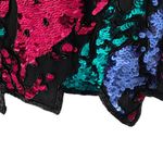 Vintage Black Pink Green Silk Sequin Blouse Tank Size large disco 70s look Photo 1