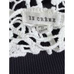 En Creme White Crochet Flower Crop Pullover Top Small Photo 3