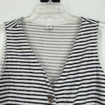 Old Navy Stripe Tie Front Cropped Tank Top Textured Knit Black White Size XL Photo 2