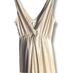 Leith Metallic Champagne Sleeveless Jumpsuit Vneck Knot Detail Wide Leg Size XS Photo 3