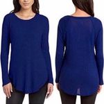 Chaser Ladies’ Long Sleeve Waffle Thermal Top - Blue Photo 1