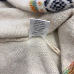 fab'rik  oversized open front sweater cardigan Geometric Cream Blue Boho Womens M Photo 4