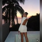 Camila Coelho  Elena Mini Dress in Ivory white long sleeve cutout dress Photo 2