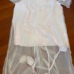 Chic White Floral Midi Dress Size 14 Photo 8