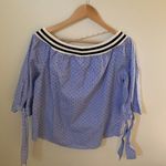 BLANK NYC Womens Size Medium Blouse Stars Stripes Off the Shoulder Lightweight Photo 2