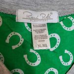 Rene Rofe sleepwear size XL grey with Embroidered letters night dress I'm Lucky Green Photo 2