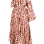 MISA Los Angeles MISA Vola Floral One Shoulder Midi Dress San Lorenzo Flora Pink Size M NWT Photo 0