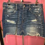 American Eagle Outfitters Blue Mini Skirt Casual Distressed Photo 0