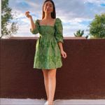 ZARA  Openwork Eyelet Embroidered Dress in Green Size M Photo 13