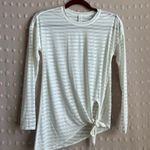 Lululemon Tie Your Practice Striped Long Sleeve Sz 2 White Photo 1