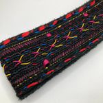 VTG Turtle Fur Black Woven Tapestry Fleece Lined Headband OS Ski Gorpcore Folk Photo 3