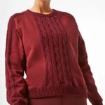 Tuckernuck Cable Knit Reid Sweatshirt in burgundy Medium Photo 0