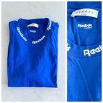 Sandro x Reebok Logo Top Short Sleeve T-Shirt, Royal Blue Graphic Tee sz. S Photo 12