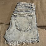 AGOLDE Blue Jean Shorts with Distressed Hem Photo 5