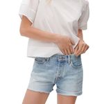 Everlane ' 90s Mid Rise Raw Hem Organic Short Women Sz 27 Blue Classic Preppy NWT Photo 1