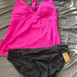 Title Nine  Women's Pink and Black tankini set NWT Photo 0