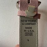 Pink suede leather belt 30 to 35 inches New York & company Size L Photo 1
