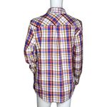 Talbots Shirt Women Small Blue White Red Plaid Button Up Career Casual Versatile Photo 3