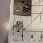 NEW Black & Silver Flower Earrings w/ Rhinestone for Pierced Ears Photo 6