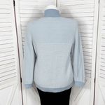 Liz Claiborne  Striped Multi Knit Quarter Zip Mock Neck Sweater Blue White XL Photo 3