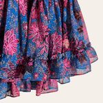 Misa  Blue Pink Floral Print Tiered Floral Print Mini Skirt Size Large Photo 3