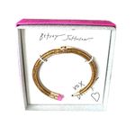 Betsey Johnson  Pencil Hinged Bangle Cuff Bracelet Gold Pink Photo 5
