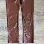 Mother The Mid Rise Dazzler Ankle Jeans Brown Wax On Wax Off Faux Leather 25 Photo 5