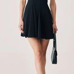 Rihoas Black Square Neck Pleated Mini Dress Size XS Photo 2