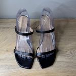 Stuart Weitzman  Black Square Toe Heeled Sandals Minimalist Quiet Luxury 9.5B 40 Photo 2