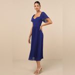 Lulus LULU’S Calia Royal Blue Flutter Sleeve Midi Dress Photo 3