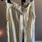 Primark linen pants from Ireland paper bag style yellow stripe straight wide palazzo Photo 5