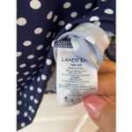 Lands’ End Sleeveless Navy Polka Dot Swim Top Sz 18W DD Blue Photo 2