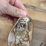 Fly London  Yapi Metallic Gold Leather Ghillie Wedge Sandals Photo 1